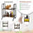 Metal 2-Tier Rolling Cart, Foldable Portable Storage Shelves With Locking Wheels For Kitchen, RV