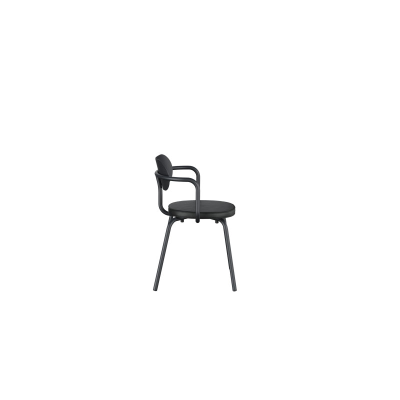 Khylia 18.1'' H Upholstered Metal Armchair, Black, Black