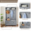 Arbre d'entrée 40W * 18,5D * 64,5H Classic Coastal Style avec tablettes ouvertes, armoires à chaussures et pieds en bois massif-1694738038