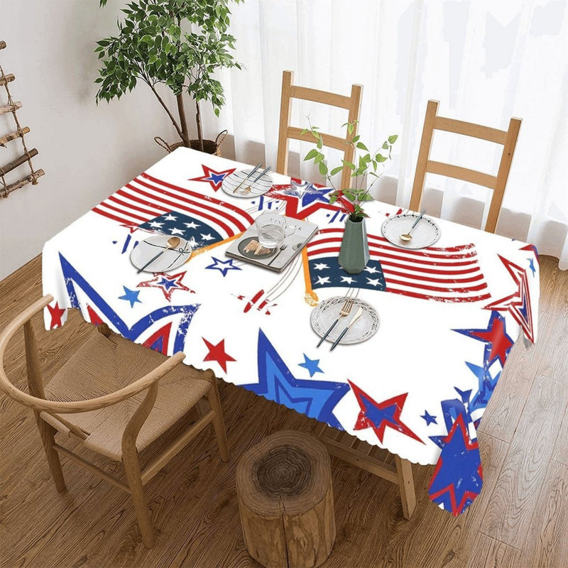 Housse pour table avec drapeau festonné 60 po x 120 po avec bords festonnés, famille et carnaval