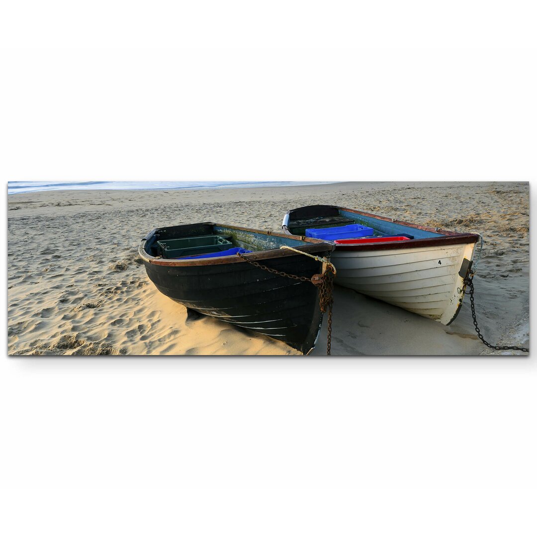 Leinwandbild Fischerboote am Sandstrand