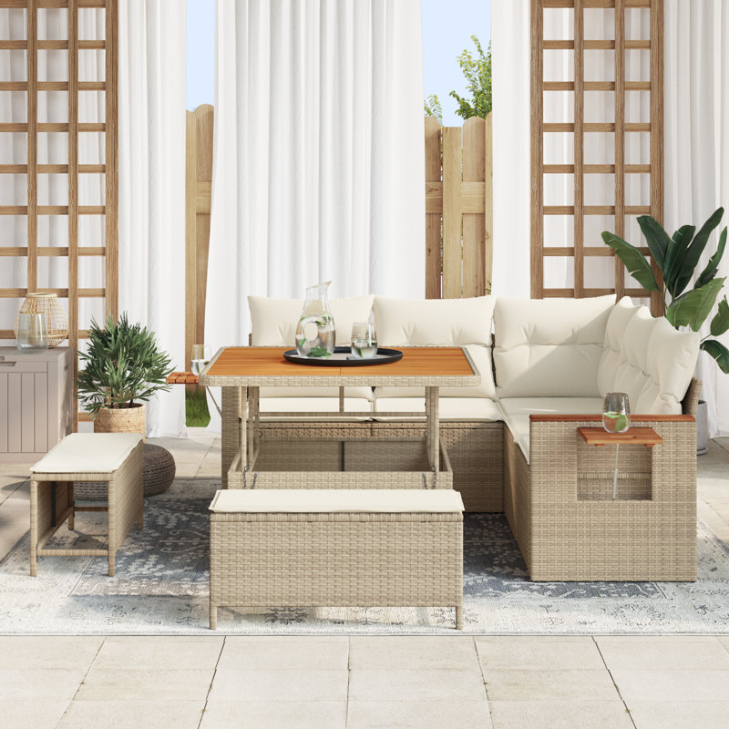 124cm Wide Patio Sofa with Cushions