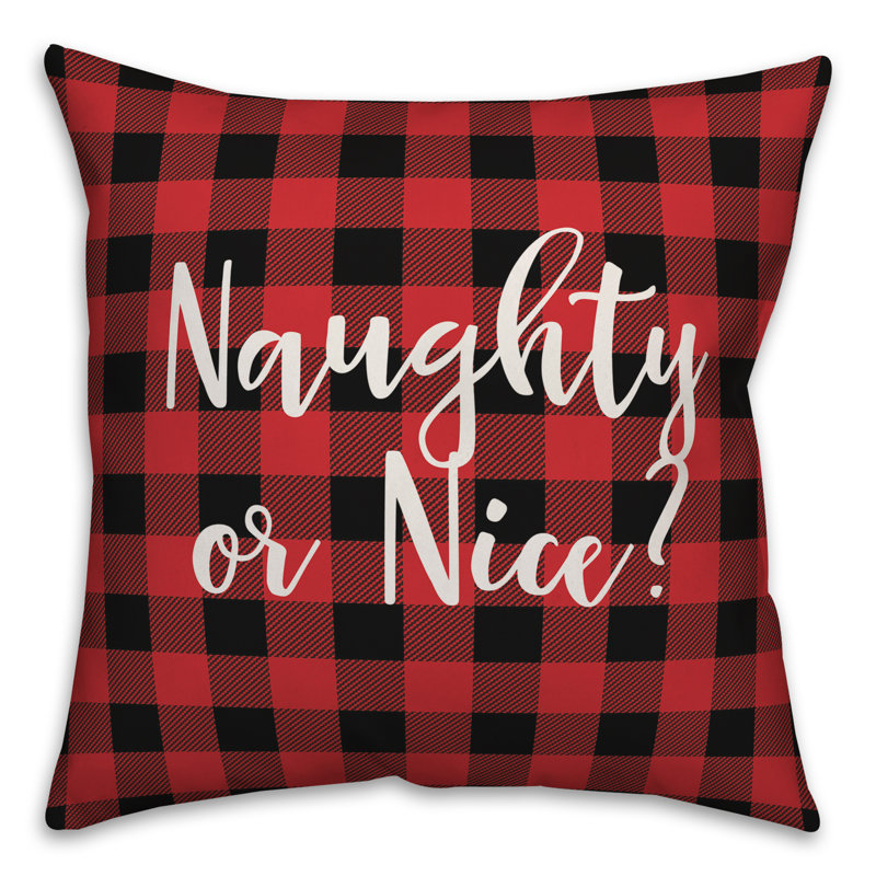Red and Black Buffalo Check Holiday Throw Pillow
