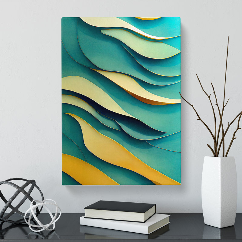 Ocean Abstract Layers - Wrapped Canvas, 76cm H x 50cm W x 3cm D