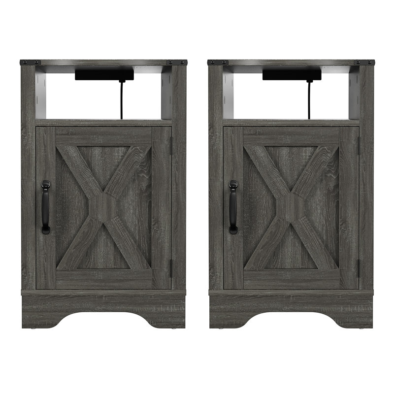 Table de chevet Farmhouse, Gris foncé