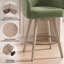 Tabourets de bar pivotants en chenille avec accoudoirs-382132033