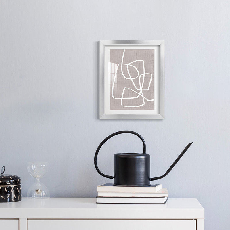 Linen Roundabout I -Framed Print, 28.5" H x 20.5" W, Silver