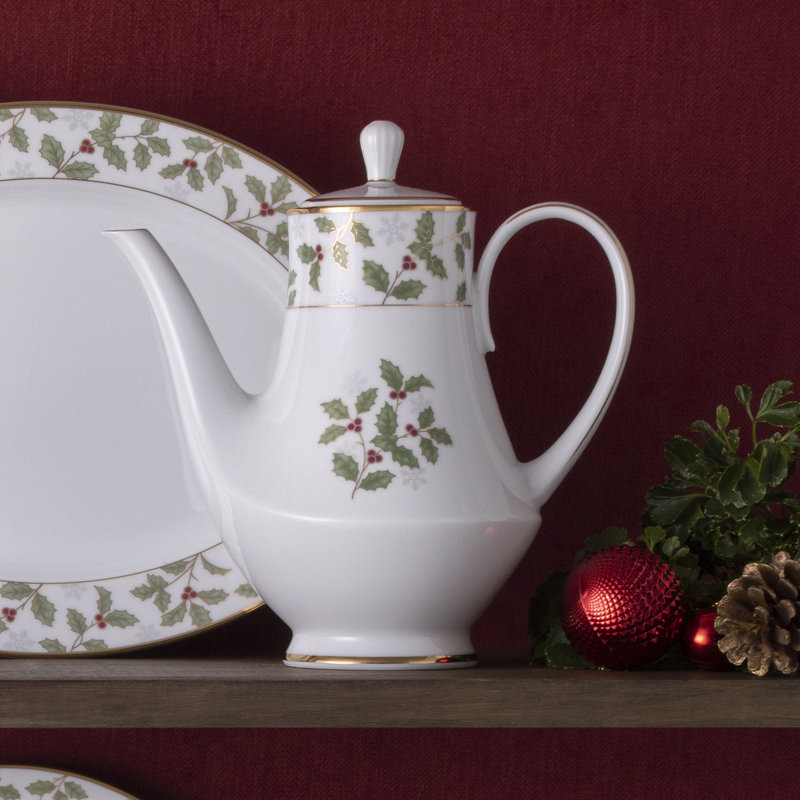 Service à café Noritake Holly and Berry Gold, 49 oz