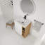 Ensemble de meuble-lavabo autoportant 24 po avec contreplaqué - Contreplaqué - 1 pièce - Chêne clair - Porte à fermeture en douceur et tablettes ouvertes