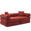 Canapé-lit modulaire pour appartement, canapé-lit convertible avec structure fixe et accoudoirs amovibles, matelas pliant pour petits espaces, sans assemblage, velours côtelé, rouge Ancora-2056349516