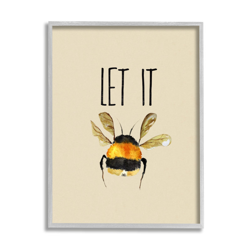 Let It Bee Insect, Estampe numérique Farmhouse, H 14 po x l 11 po x P 1,5 po