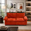 Canapé-lit convertible 73 po en velours orange avec matelas coulissant