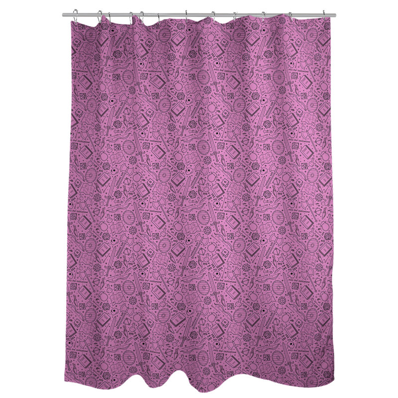 Rideau de douche simple classique RPG, Rose / Noir