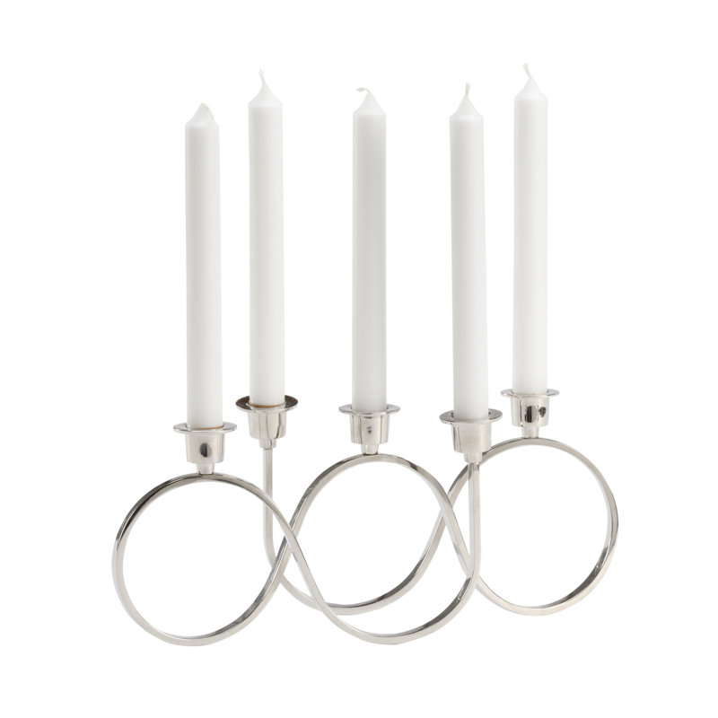 Windsor 5.5'' H Metal Tabletop Candelabra, Nickel