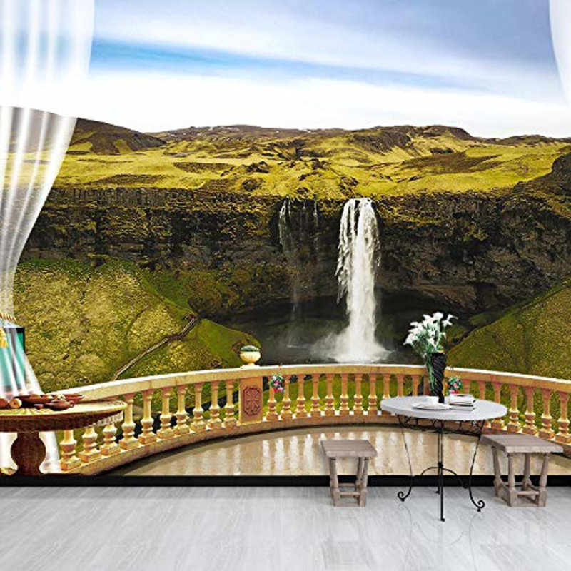 Murale vue naturelle de faux balcon, L 100 po x l 144 po