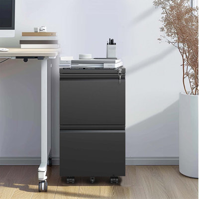 2 Drawer Mobile File Cabinet, Rolling File Cabinet