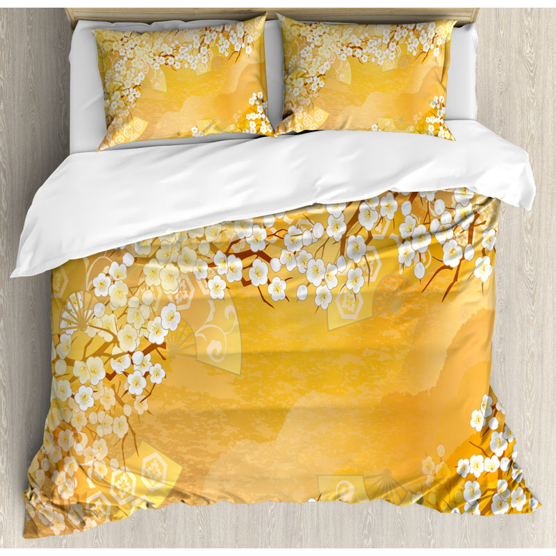 Eclectic Polyester Floral Duvet Cover, King Duvet Cover + 2 King Shams