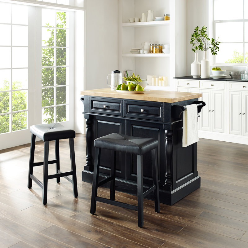Ensemble d'îlot de cuisine 47,75 po Diamondback, Noir
