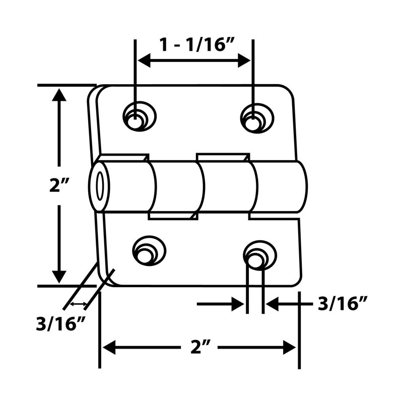 Outwater Plastics: 2'' X 2'' Polypropylene Butt Hinge | Black | 10 Pack, Black