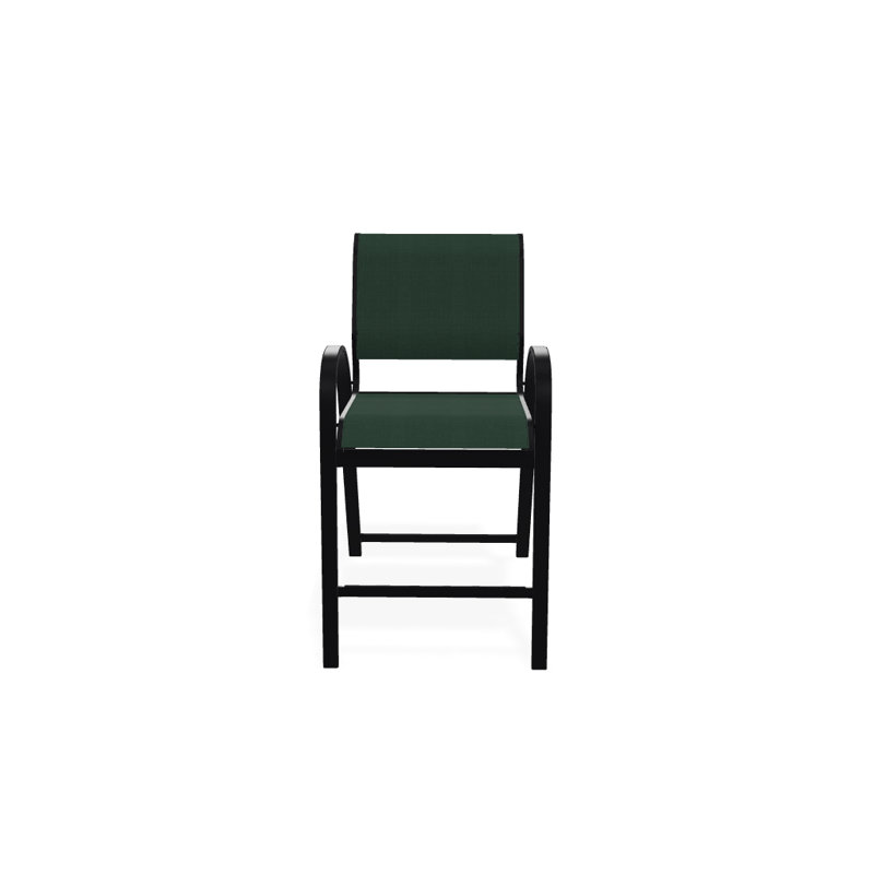 Tabouret de bar 42 po Holna, Vert forêt 22D Sunbrella® vert, Noir texturé