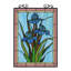 Panneau de fenêtre floral bleu iris Tiffany
