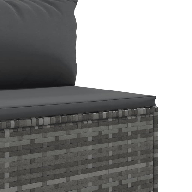 Ensemble de patio 5 pièces avec coussins en rotin Latitude Run®, Gris, Gris anthracite