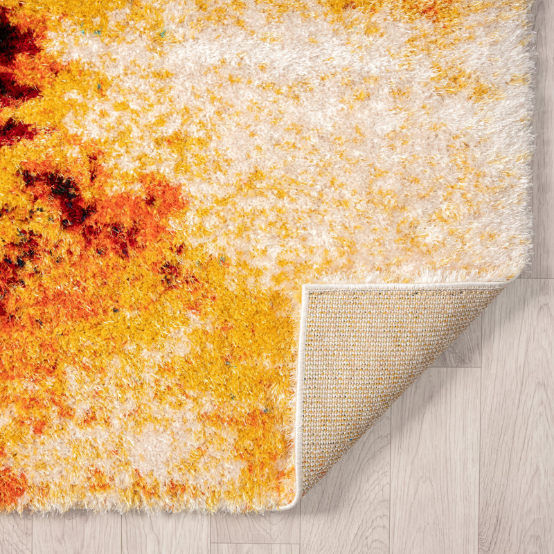 Abstract Area Rug in Beige, Rectangle 7'7" x 9'7"