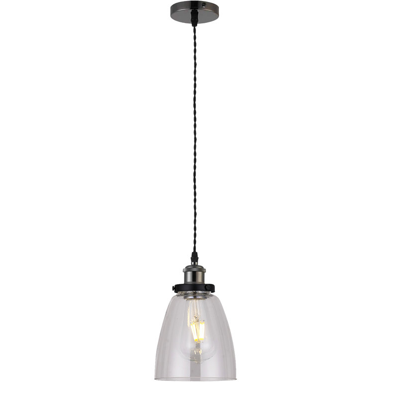 Margarita 1 - Light Single Pendant, Clear, Black Nickel