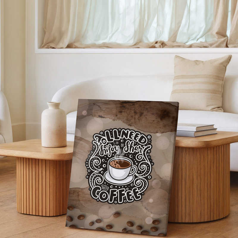 Reproduction d'art sur toile, "Cozy Inviting Coffee", H 12 po x l 9 po