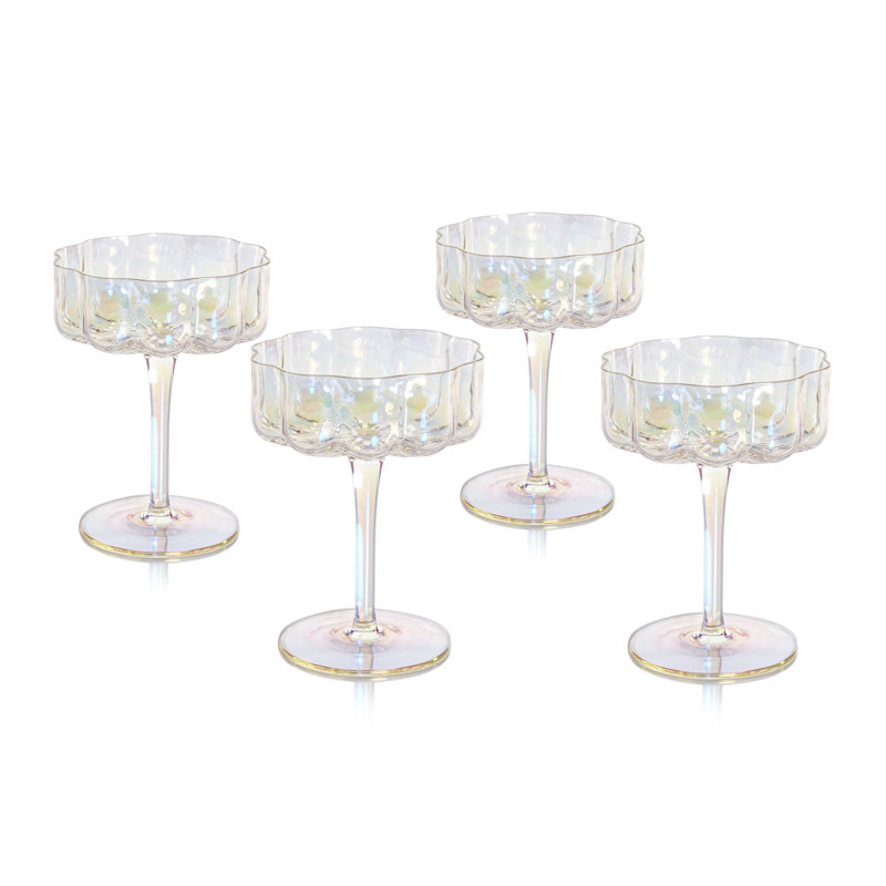Ensemble de verres coupés à la main 4 pièces Reinhard, Brillant