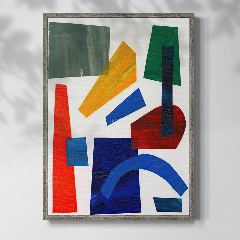 «Colorful Shapes I», reproduction encadrée - bois massif, H 30 po x l 24 po