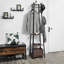 Tall 8- Hooks Freestanding Coat Rack With Storage Shelves Coat Rack Stand