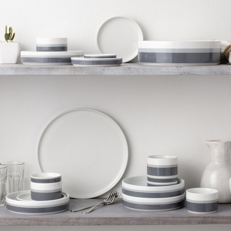 Noritake Colorstax Stripe Mini Plates, 3-3/4", Gray
