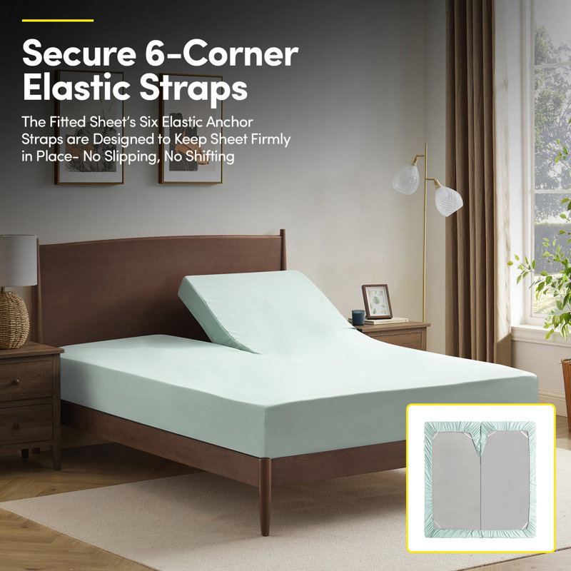 Ensemble de draps luxueux en microfibre 1800, Menthe, Très grand séparé