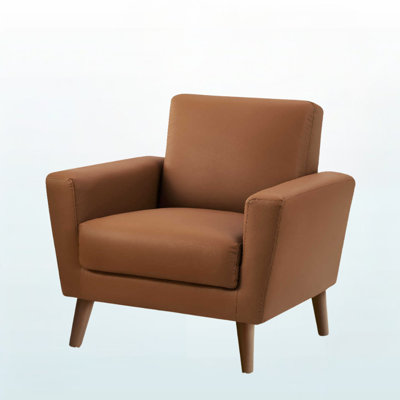 Holly Cognac Leather Look Upholstered Chair