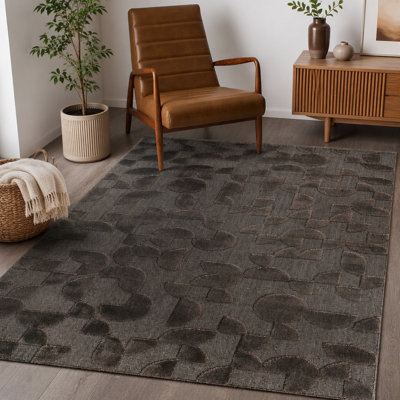 Tapis d'intérieur à hauteur variable, de style moderne et contemporain, ne peluche pas et est facile à nettoyer. Parfait pour le salon, la chambre et la salle à manger.