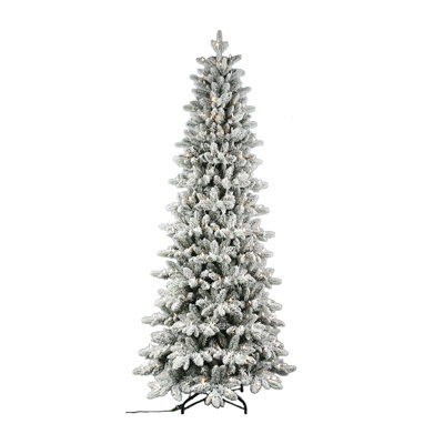 7.5' Prelit Flocked Tree