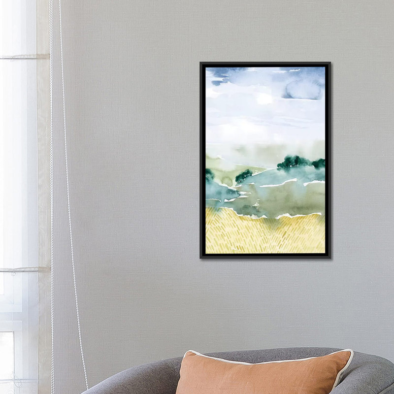 «Mountain Vale II», impression sur toile, H 26 po x l 18 po x P 1,5 po, Toile avec cadre noir, Pas de tapis