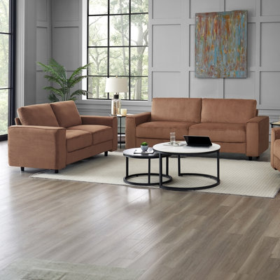 Ensemble de canapé modulaire en velours côtelé de style moderne minimaliste 2 pièces, doux et confortable pour une utilisation toute l'année