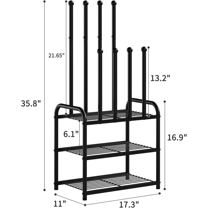 Rangement à 3 niveaux pour porte d'entrée, garde-robe et garage