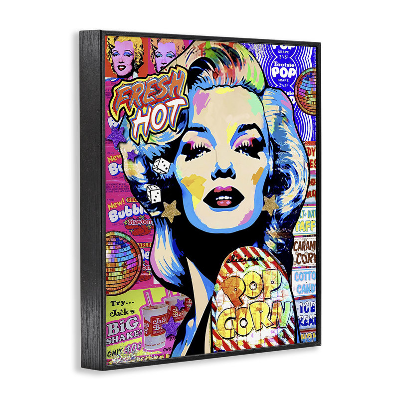 Estampe numérique Marilyn Candy, de Jess Stempel, H 30 po x l 24 po, Giclée encadrée noir minuit