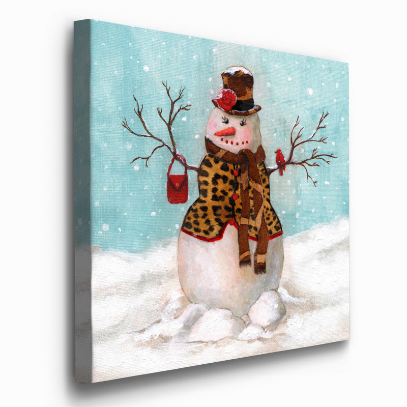 Femme des neiges - reproduction sur toile tendue, H 32 po x l 32 po x P 1 po