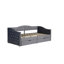 Lit de jour rembourré avec tiroirs de rangement, lit de jour en bois, taille simple, avec ports USB et 2 tiroirs de rangement, sommier non requis