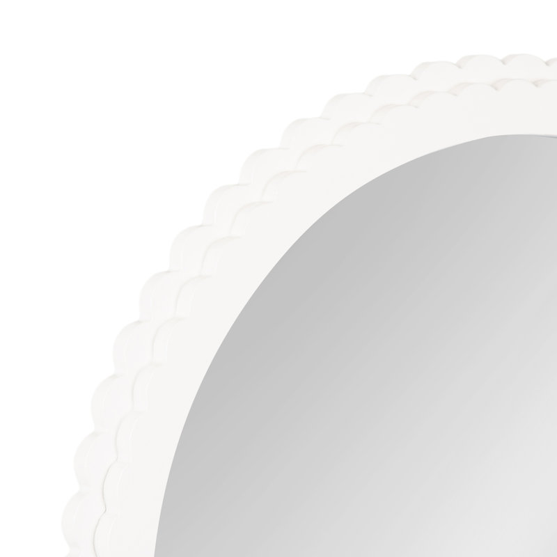 Miroir mural Scallia, 30 po x 20 po, Blanc