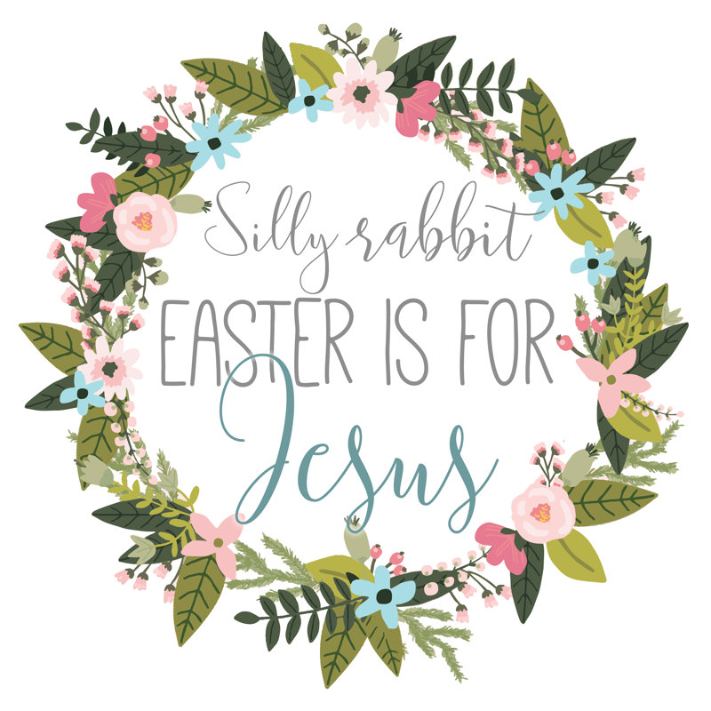 Easter Jesus Easter Wreath - Wrapped Canvas Print, 30cm H x 30cm W x 3.8cm D