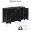 Buffet 55 po cannelé avec rangement, armoire de rangement Farmhouse 4 portes, buffet avec tablettes réglables-957069482