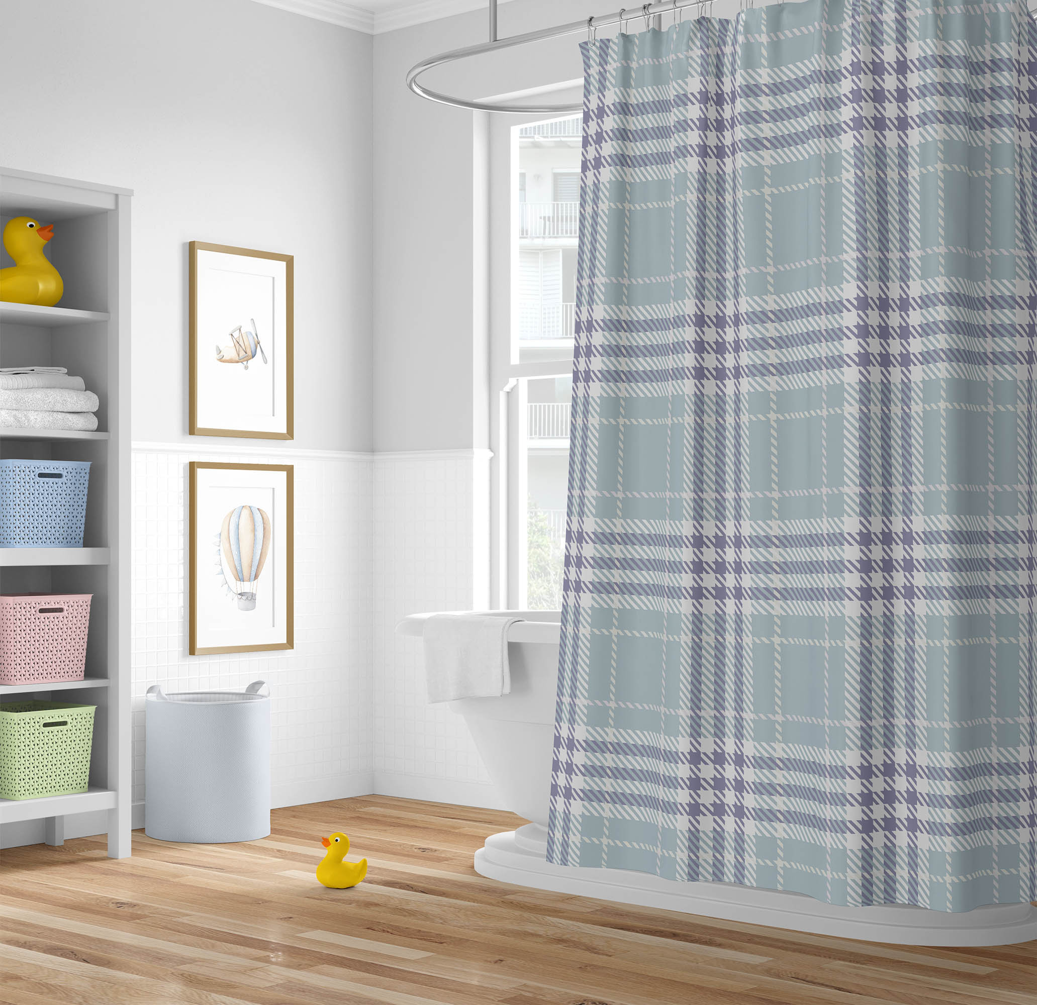 Christopher's Corner Christopher Plaid Ultra-Thin Lightweight Shower ...
