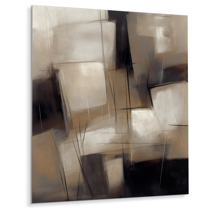 Peinture de formes abstraites IV - Décoration murale abstraite en métal, H 20 po x l 12 po