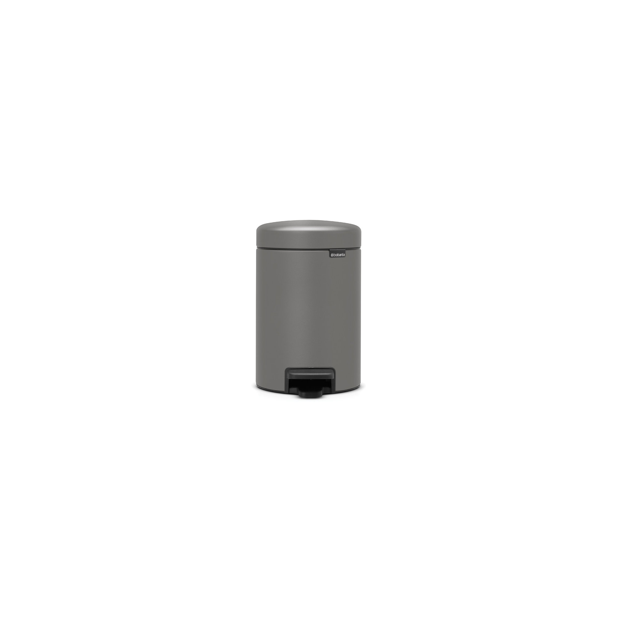 Brabantia NewIcon Step On Trash Can, 0.8 Gallon (3 Liter), Mineral Concrete Gray