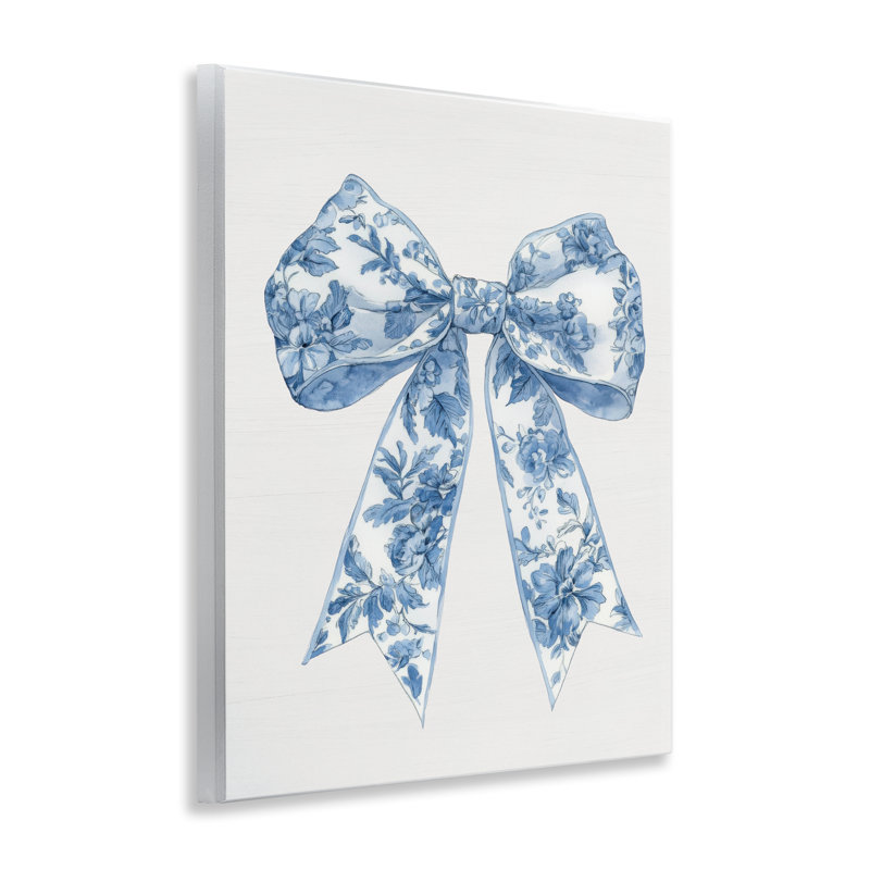 Soft Delicate Toile Bow Wall Plaque, design by Lettered and Lined